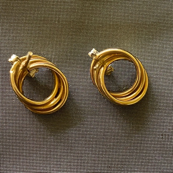 14 Kt Gold earrings with diamond - Picture 3 of 7